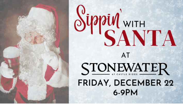 sippin' with santa event occurring at stonewater restaurant